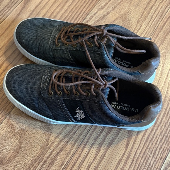 👑 Mens POLO RALPH LAUREN SHOES Size 9M Black Brown - Picture 4 of 6